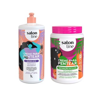 Kit de Cremes para Pentear Salon Line 1 Litro | Super Leve e Definição Intensa