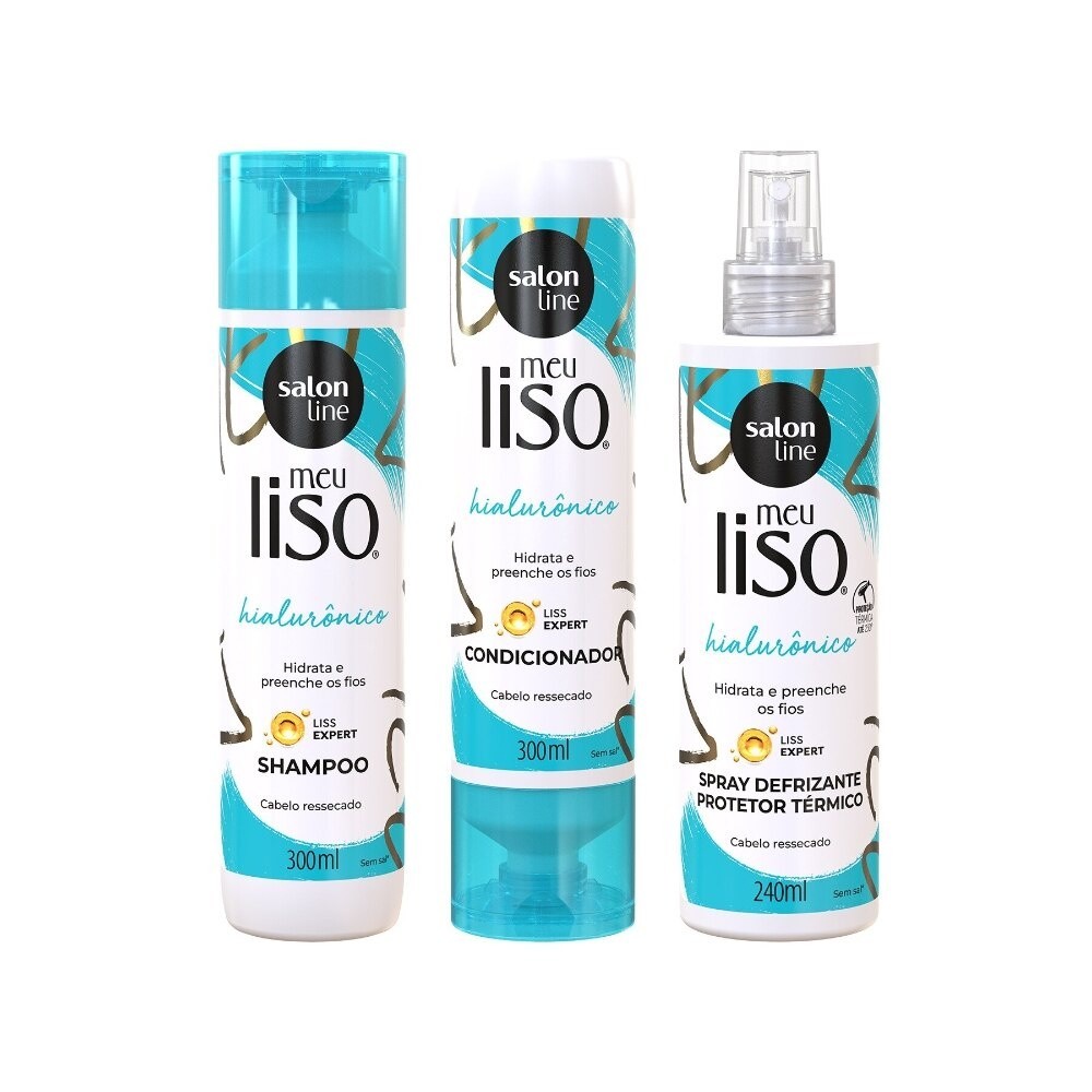 Kit Meu Liso SPA Capilar Shampoo + Condicionador + Spray Capilar Ácido Hialurônico