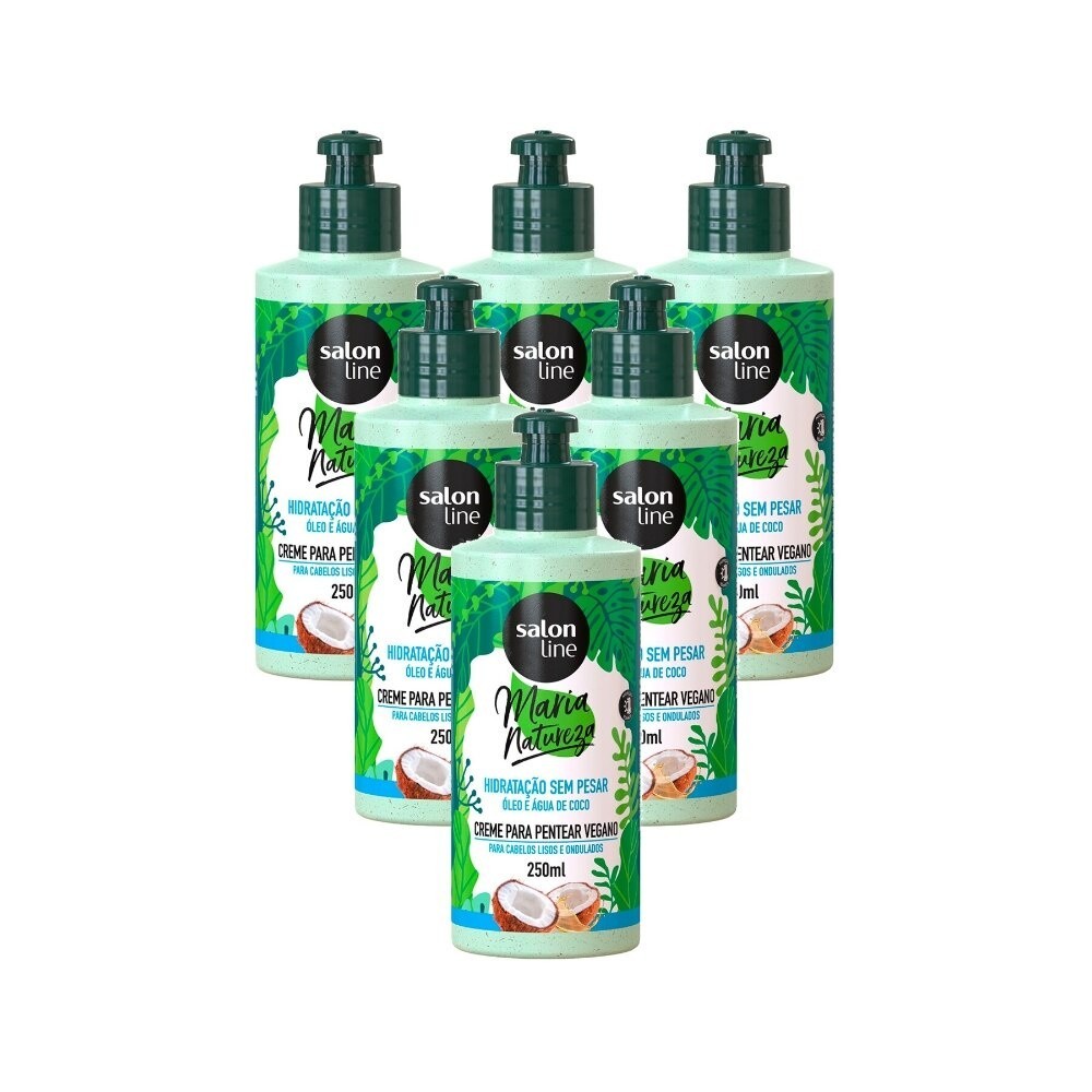 Caixa com 6 unidades de Creme Para Pentear Maria Natureza Hidratação Sem Pesar 250ML - Beauty
