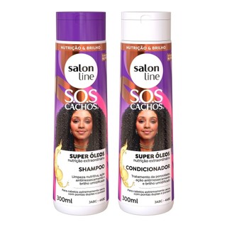 Kit Shampoo e Condicionador SOS Cachos Super Óleos Nutritvo Salon Line em Oferta na Shopee