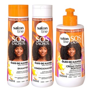 Kit SOS Cachos Óleo de Manga com Creme para Pentear em Oferta na Shopee