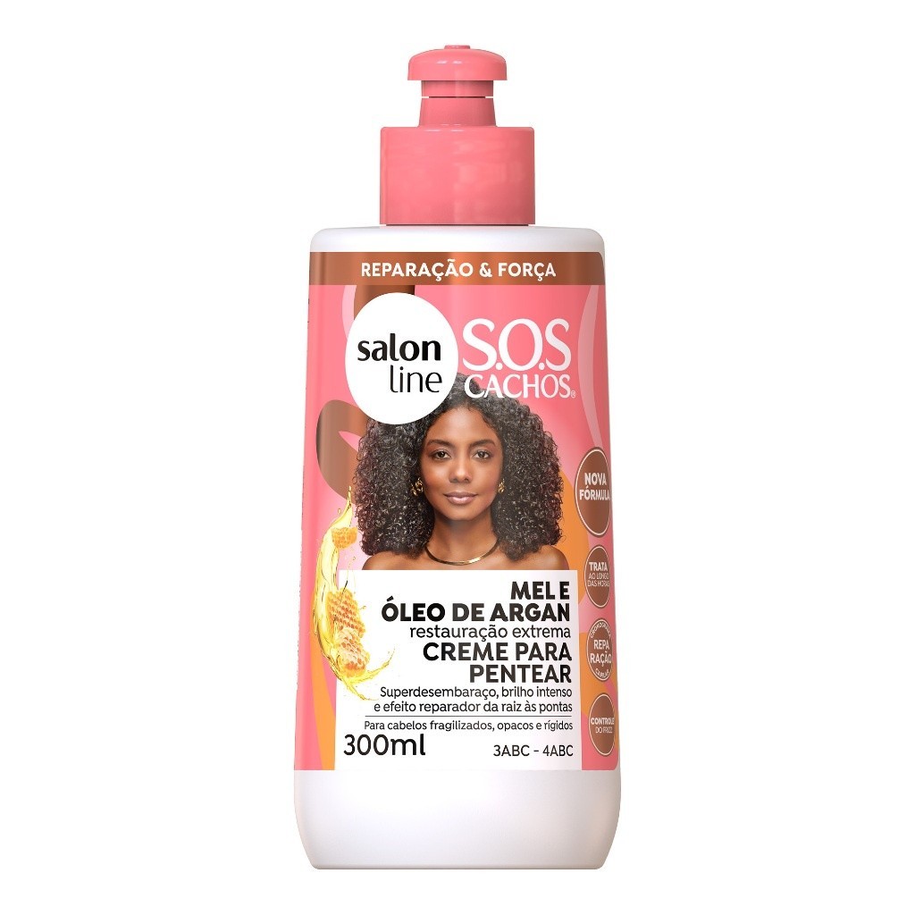 Creme para Pentear SOS Cachos Mel Cachos Intensos Salon Line 300g em Oferta na Shopee