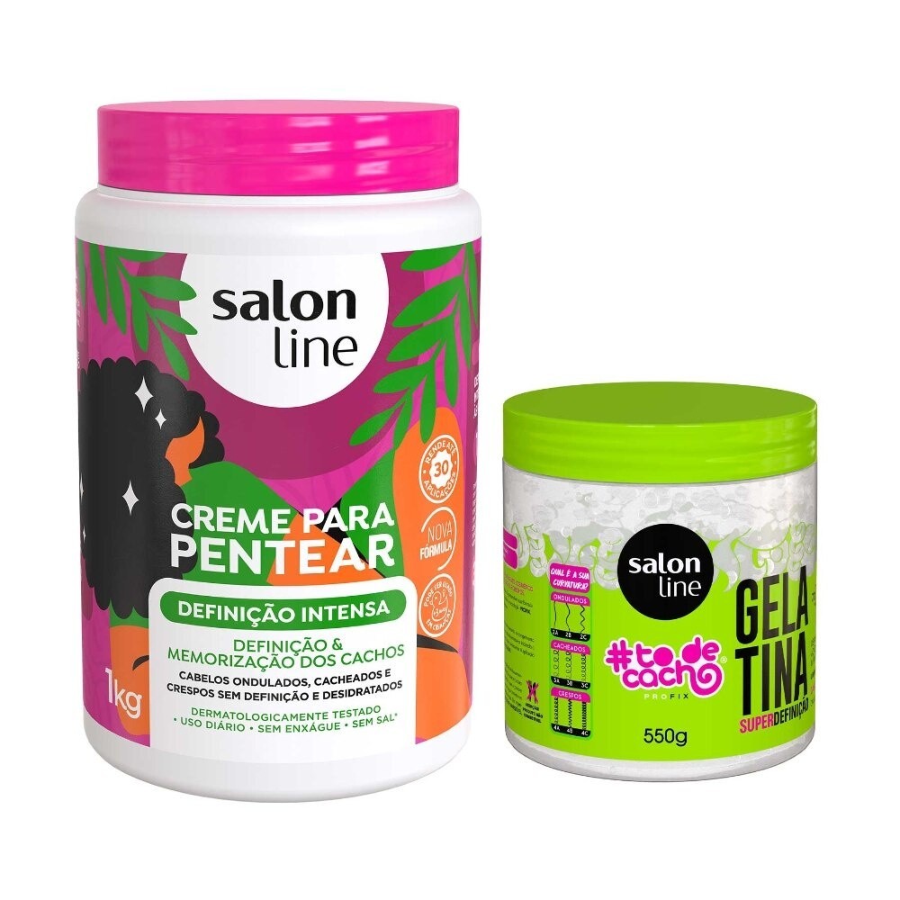 Kit Definição Gelatina Todecacho 550g + Creme para Pentear 1 kg - Salon Line