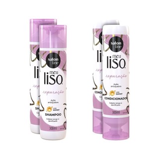 Kit Shampoo e Condicionador Salon line Meu Liso Muito + Longo em Oferta na Shopee