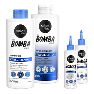 Kit SOS Bomba 500ml + 2 Tônicos Crescimento Acelerado Salon Line em Oferta na Shopee
