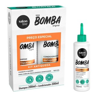 Kit SOS Bomba Antiqueda 200ml + Tônico Fortalecedor Salon Line em Oferta na Shopee