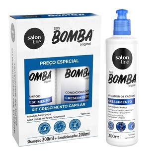 Kit SOS Bomba Original 200ml com Ativador de Cachos Salon Line em Oferta na Shopee
