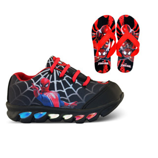 Tenis infantil de led menino Homem Aranha + Chinelo com luz luzinhas em Oferta na Shopee