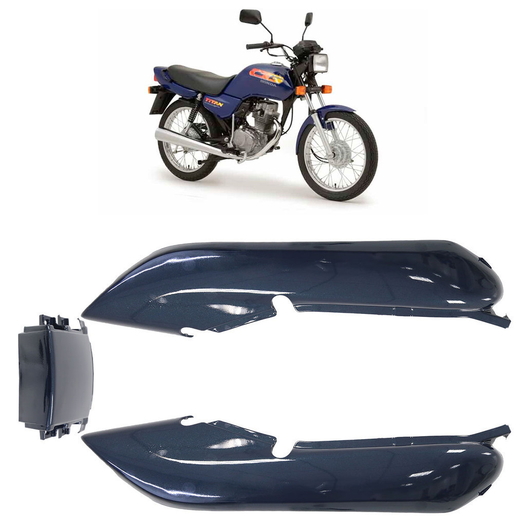 Kit Rabeta Traseira Cg 125 Titan 1994 1995 1996 1997 1998 1999 Azul Metálico 3 Peças - Spare Parts and Accessories for Vehicles