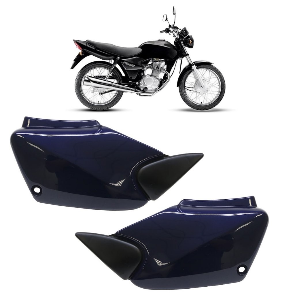 Par Tampa Lateral Cg 125 Titan 2000 2001 2002 2003 2004 Azul Liso em Oferta na Shopee