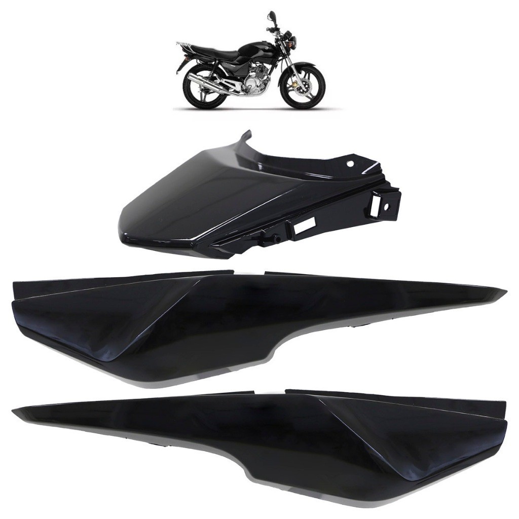Kit Rabeta Traseira Ybr 125 2000 2001 2002 2003 2004 2005 2006 2007 2008 Preto 3 Peças - Spare Parts and Accessories for Vehicles