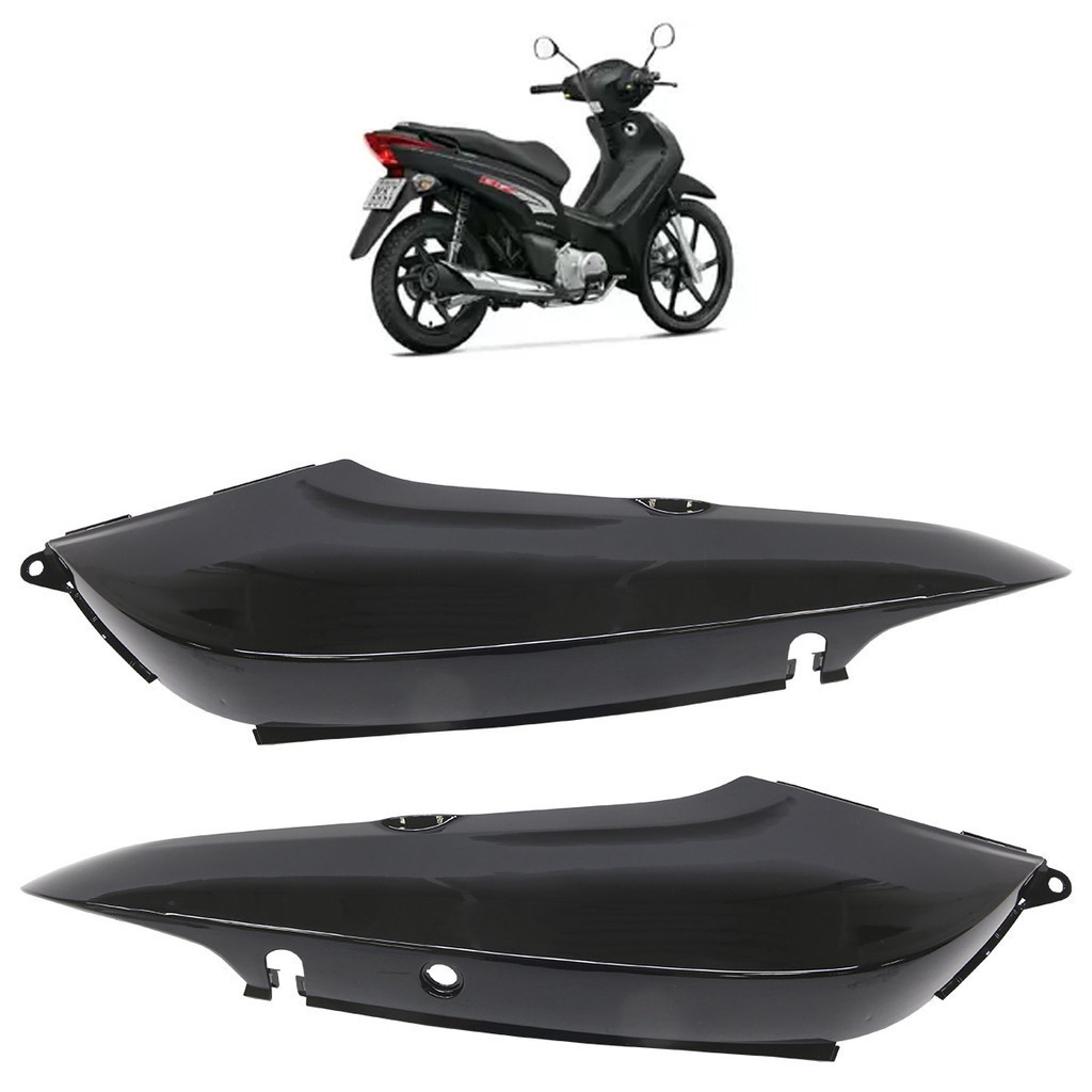 Par Tampa Lateral Biz 125 2011 2012 2013 2014 Preto - Spare Parts and Accessories for Vehicles