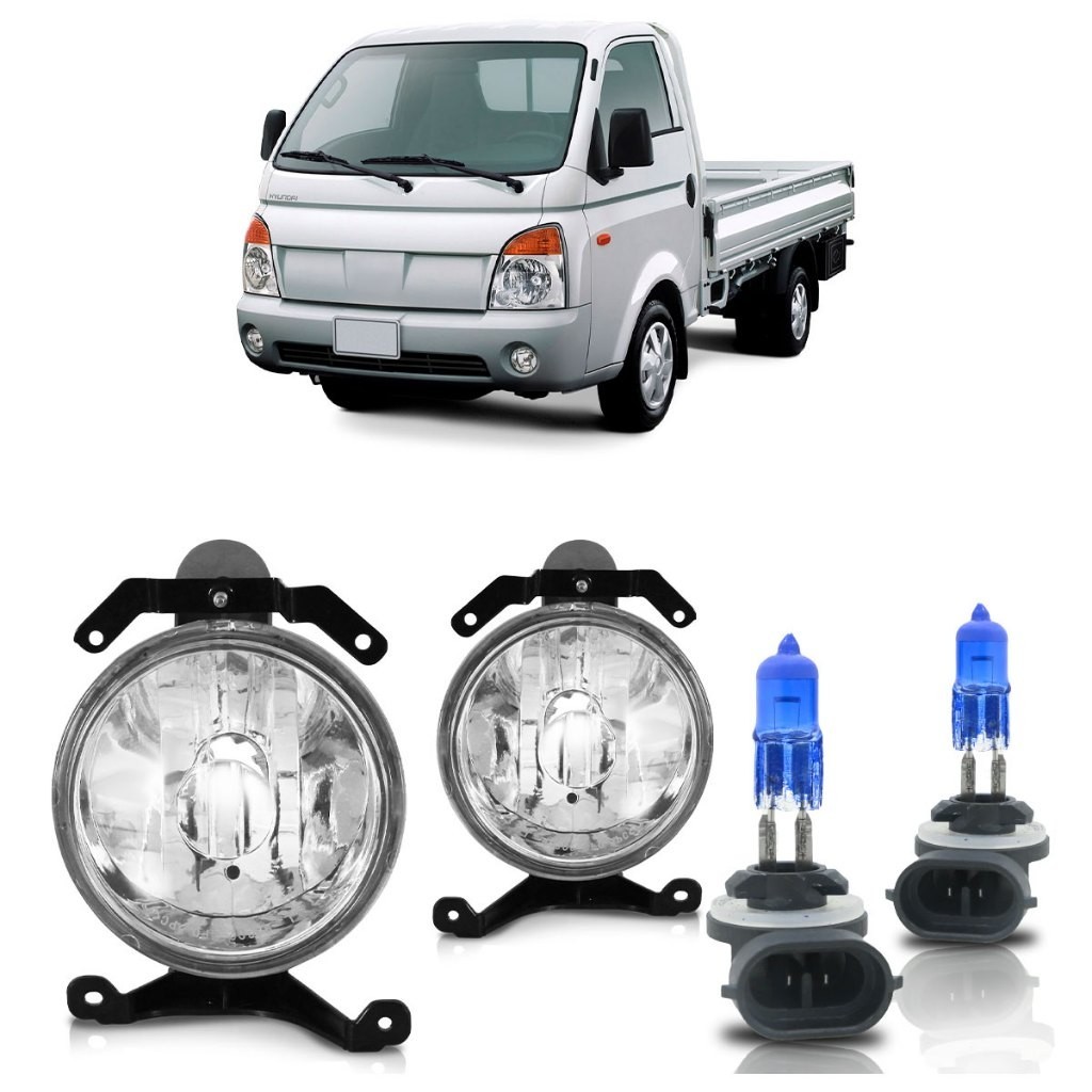Kit Farol Milha Auxiliar Hr 2006 2007 2008 2009 2010 2011 2012 Neblina + Lâmpada Super Branca H27 Lente Lisa Acrilico - Spare Parts and Accessories for Vehicles