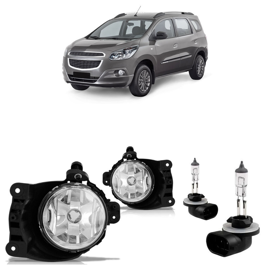 Farol Milha Auxiliar Spin 2011 2012 2013 2014 2015 2016 2017 2018 2019 2020 + Par Lâmpada Halógena