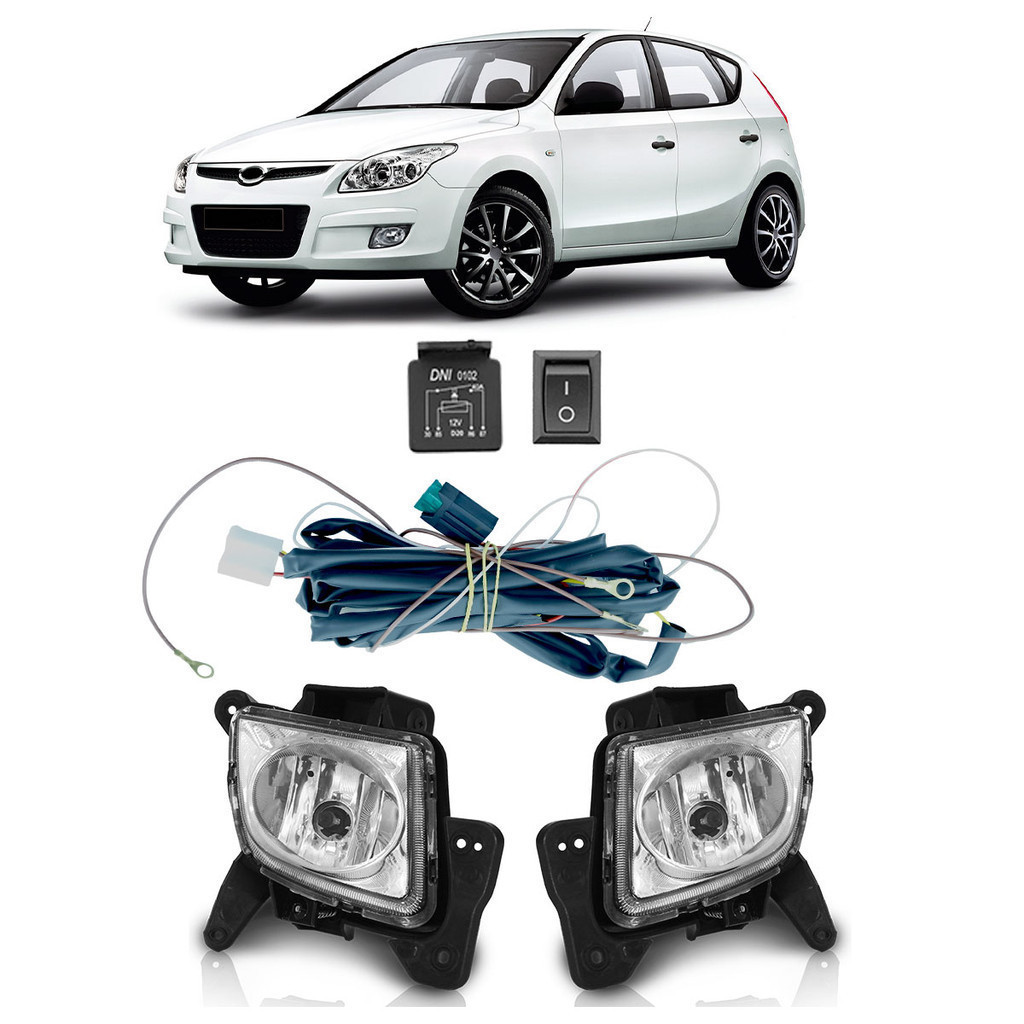 Kit Farol Milha Auxiliar I30 2009 2010 2011 2012 Completo Botão Universal em Oferta na Shopee