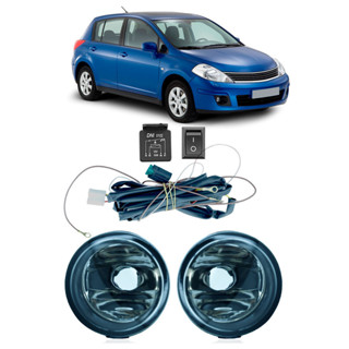 Kit Par Farol Milha Auxiliar Tiida 2007 2008 2009 2010 2011 2012 2013 Completo Botão Universal Lente Lisa Vidro em Oferta na Shopee