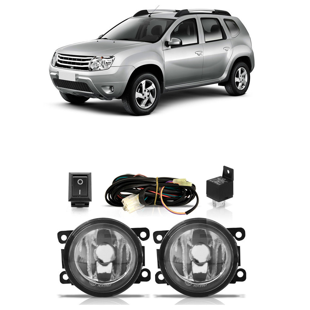 Farol Milha Auxiliar Duster 2011 2012 2013 2014 2015 2016 2017 2018 2019 2020 Completo Lente Lisa em Oferta na Shopee