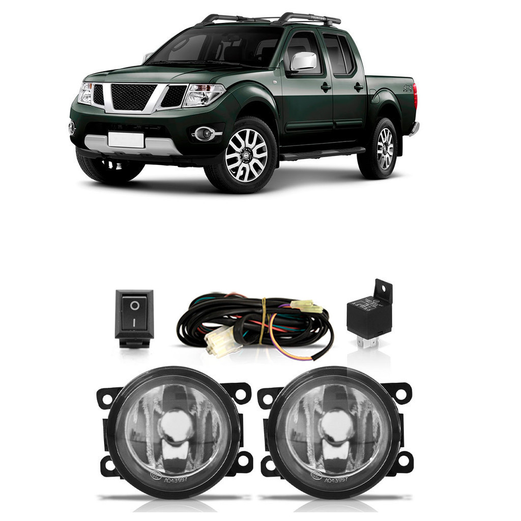 Farol Milha Auxiliar Frontier 2008 2009 2010 2011 2012 2013 2014 2015 2016 2020 Completo Lente Lisa Vidro Foco Manual em Oferta na Shopee