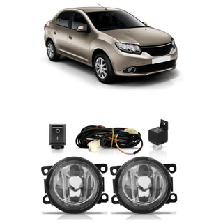 Kit Par Farol Milha Auxiliar Logan 2014 2015 2016 Completo Lente Lisa Vidro em Oferta na Shopee