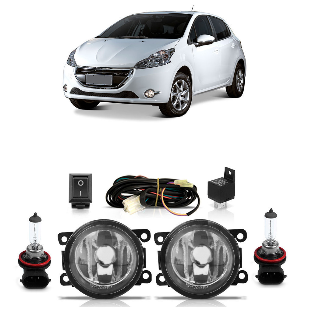 Kit Par Farol De Milha Auxiliar 208 2013 2014 2015 2016 2017 A 2020 + Par Lâmpada Halógena Completo em Oferta na Shopee