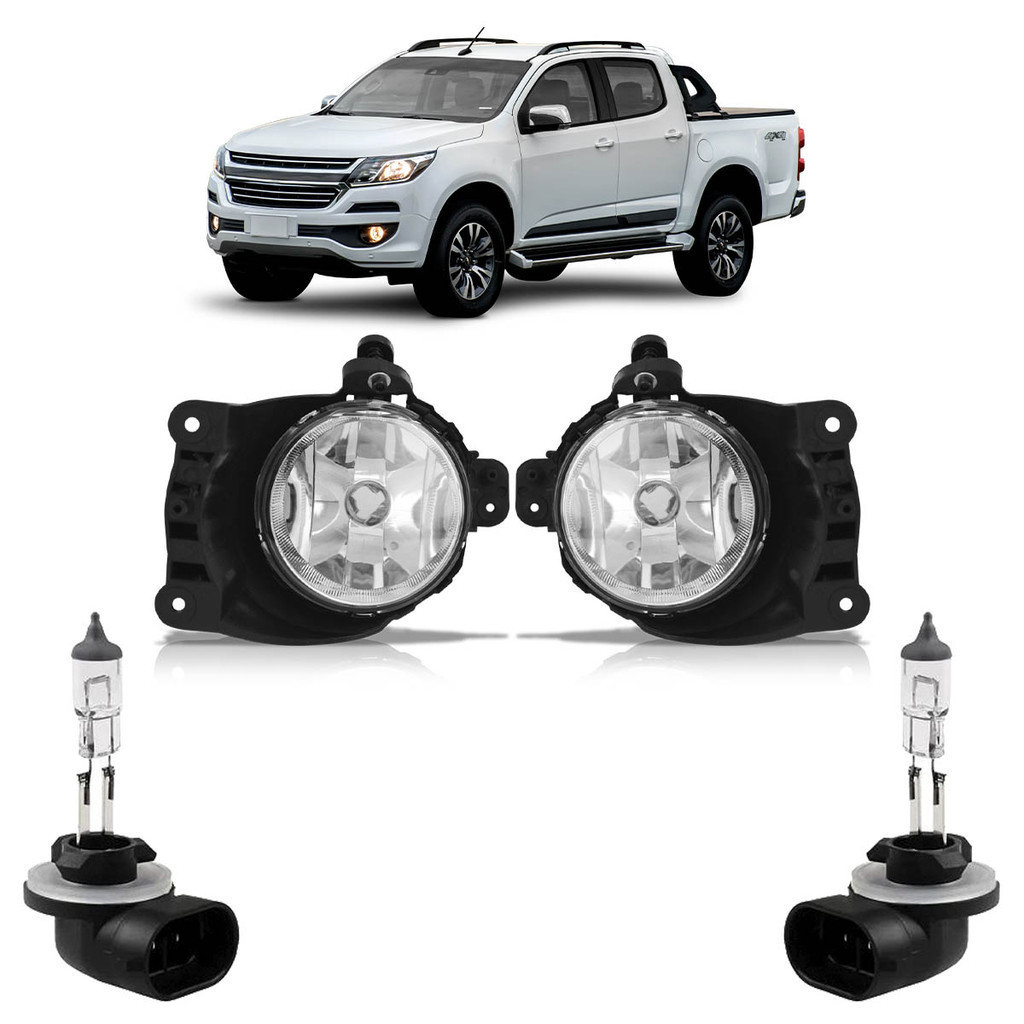Kit Par Farol De Milha Auxiliar + Par Lâmpada H27 S10 2012 2013 2014 2015