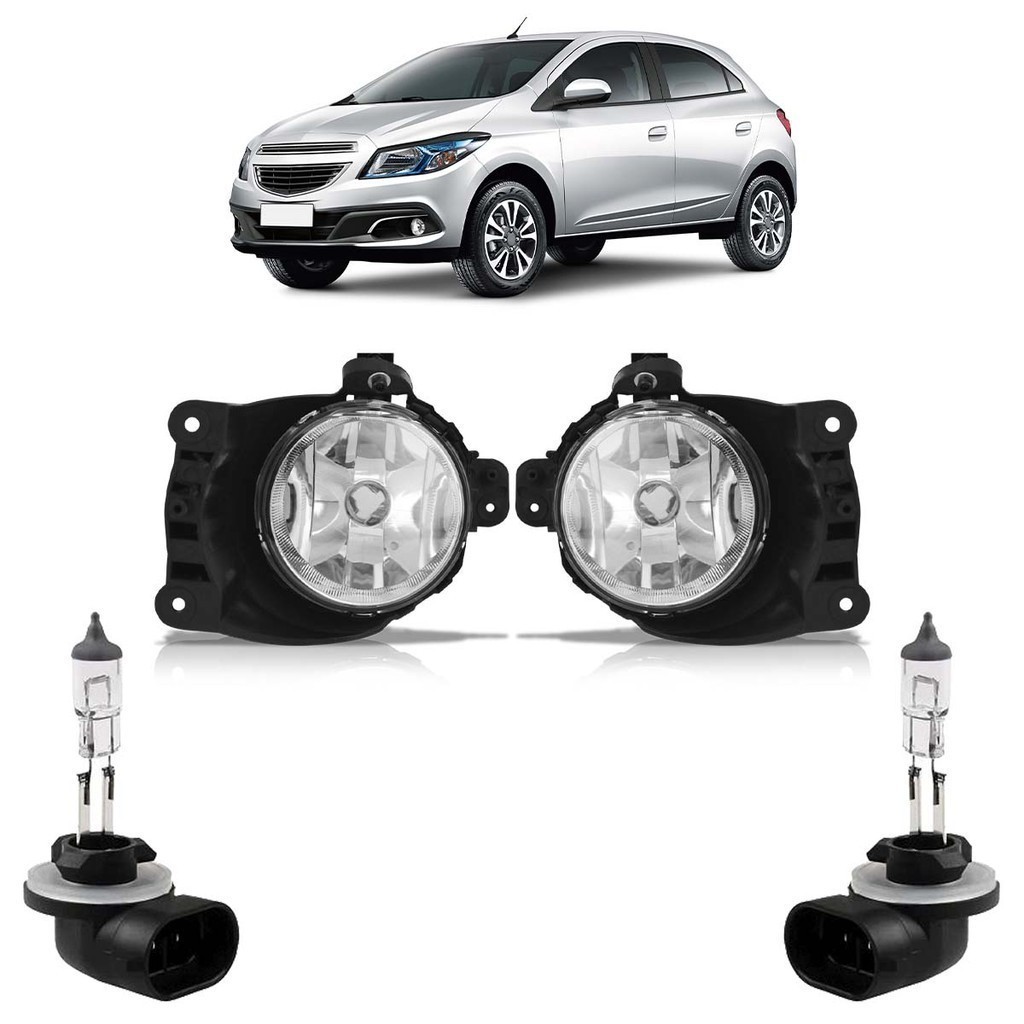 Kit Par Farol De Milha Auxiliar + Par Lâmpada H27 Onix 2012 2013 2014 2015 - Spare Parts and Accessories for Vehicles
