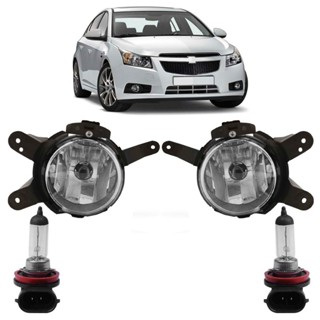 Kit Farol Milha Auxiliar + Lâmpada H8 Cruze 2010 2011 2012 2013 2014 Lente Lisa Acrilico em Oferta na Shopee