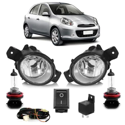 Kit Farol De Milha Auxiliar Completo + Par Lâmpada H8 March 2011 2012 2013 2014