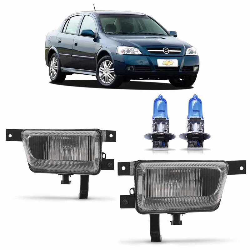 Kit Par Farol De Milha Auxiliar + Par Lâmpada H3 Astra Sedan 1998 1999 2000 2001 2002 - Spare Parts and Accessories for Vehicles