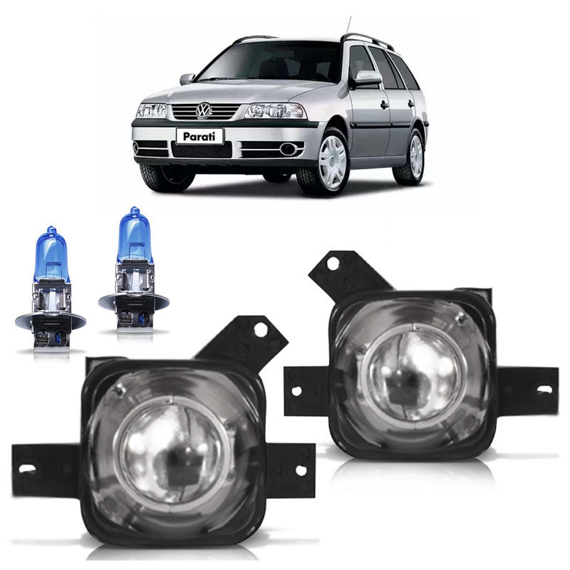 Kit Par Farol Milha Auxiliar + Par Lâmpada H3 Parati G3 1999 2000 2001 2002 2003 2004 2005 - Spare Parts and Accessories for Vehicles