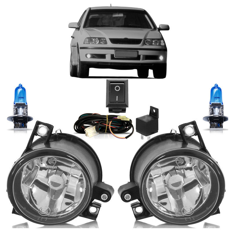 Kit Farol De Milha Auxiliar Completo + Par Lâmpada H3 Gol 2006 2007 2008 2009 2010 2011 2012 2013 2014 - Spare Parts and Accessories for Vehicles