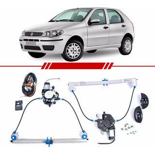 Kit Vidro Elétrico Sensorizado Palio Strada 04 A 12 Led Âmba