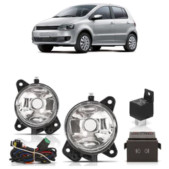 Kit Farol Milha Auxiliar Fox Spacefox 2010 2011 2012 2013 2014 Lente Lisa Vidro