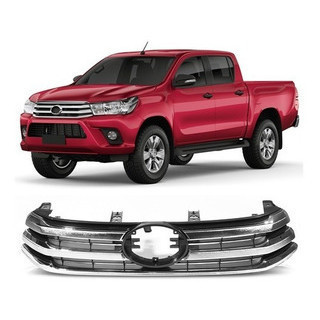 Grade Dianteira Hilux Pickup Sr Srv Srx Std 2016 2017 2018 Preta Com Friso Cromado em Oferta na Shopee