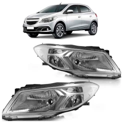 Farol Dianteiro Onix Prisma Lt Ltz Joy 2013 2014 2015 2016 2017 2018 2019 Máscara Cromada