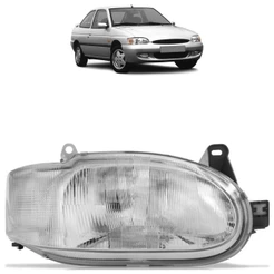 Farol Dianteiro Escort 1997 1998 1999 2000 2001 2002 Foco Simples Lente Estriada Vidro