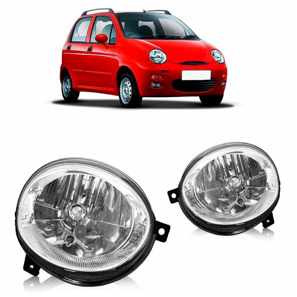 Par Farol QQ 2010 2011 2012 Máscara Cromada  Foco Simples Lente Lisa Acrilico em Oferta na Shopee