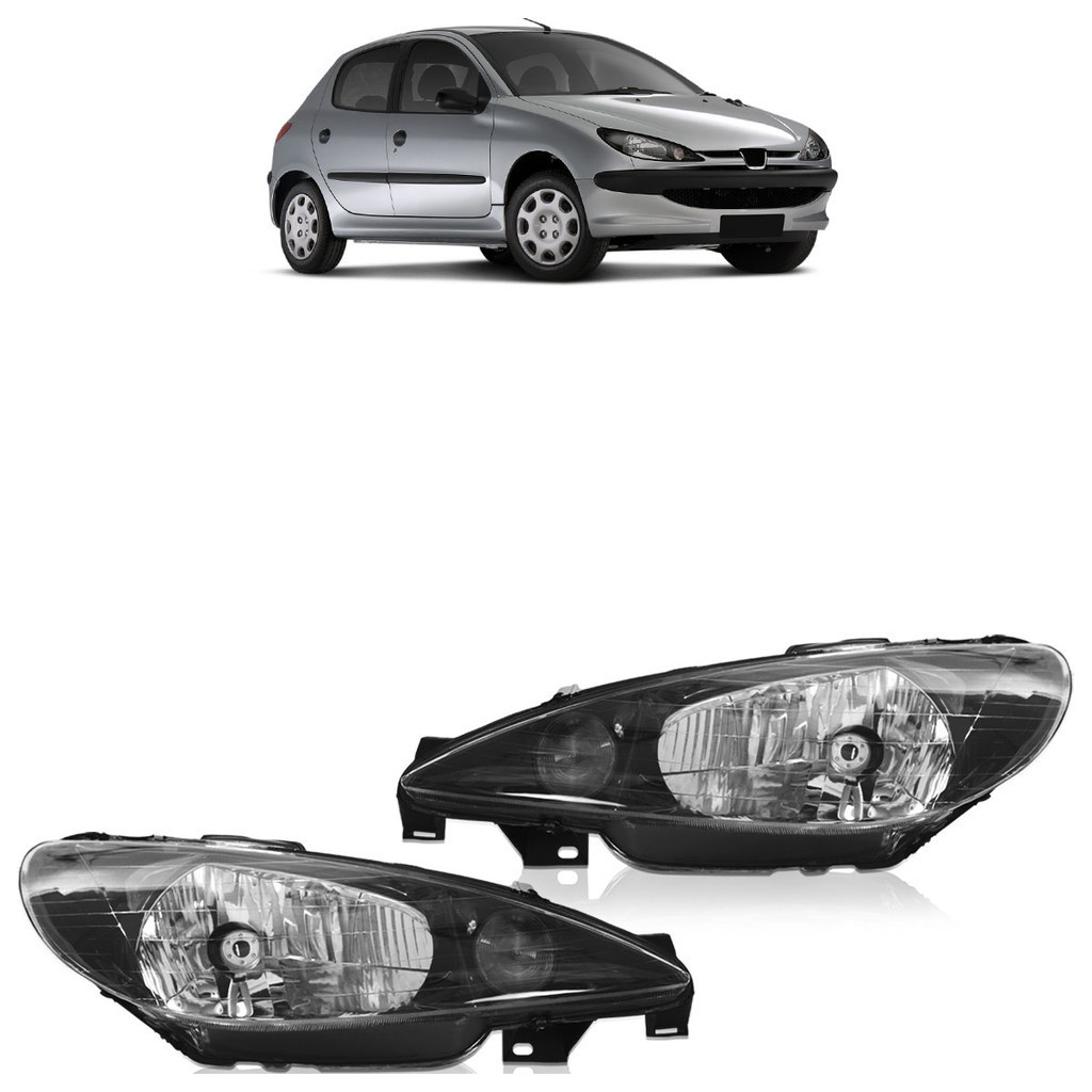 Par Farol Dianteiro 206 1999 2000 2001 2002 2003 2004 2005 2006 2007 2008 Máscara Negra Foco Simples