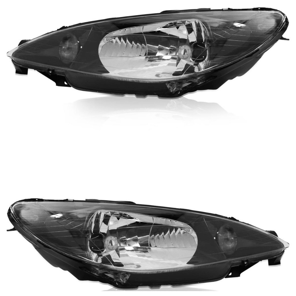 Detalhes do Par Farol Dianteiro 206 1999 2000 2001 2002 2003 2004 2005 2006 2007 2008 Máscara Negra Foco Simples
