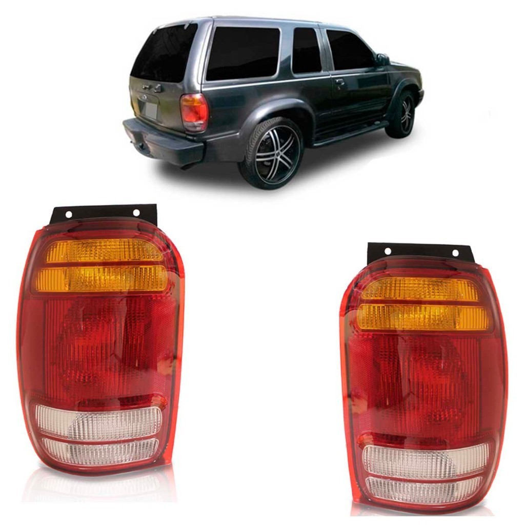 Lanterna Traseira Explorer 1998 1999 2000 2001 Tricolor Lente Lisa Acrilico