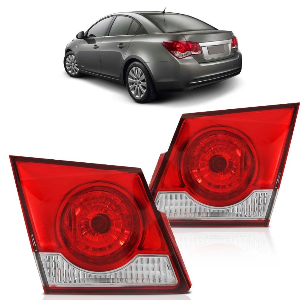 Lanterna Traseira Cruze Sedan 2012 2013 2014 Tampa Porta Malas Bicolor Lente Lisa Acrilico
