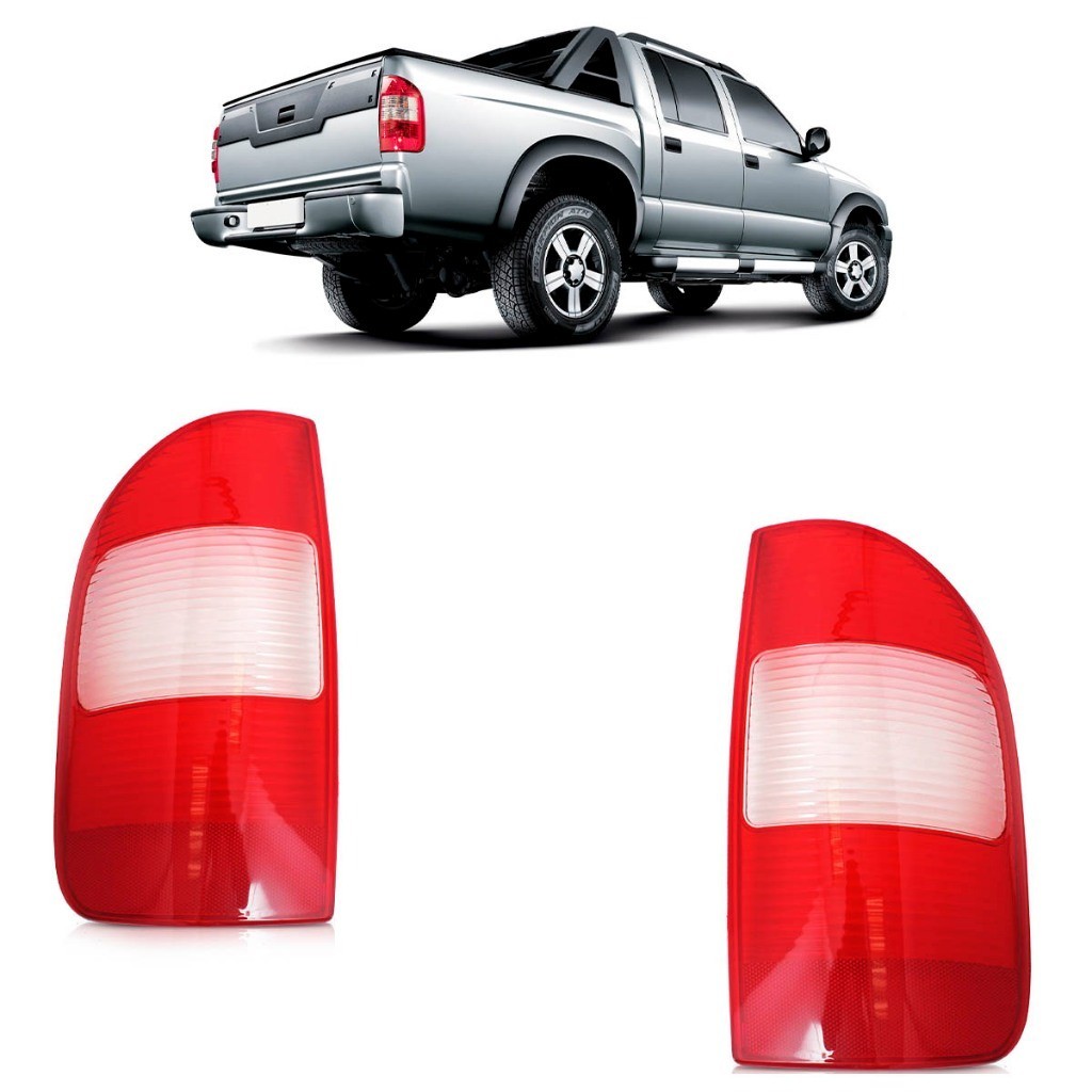Lente Lanterna Traseira S10 2001 2002 2003 2004 2005 2006 2007 2008 2009 Bicolor Estriada Acrílico em Oferta na Shopee