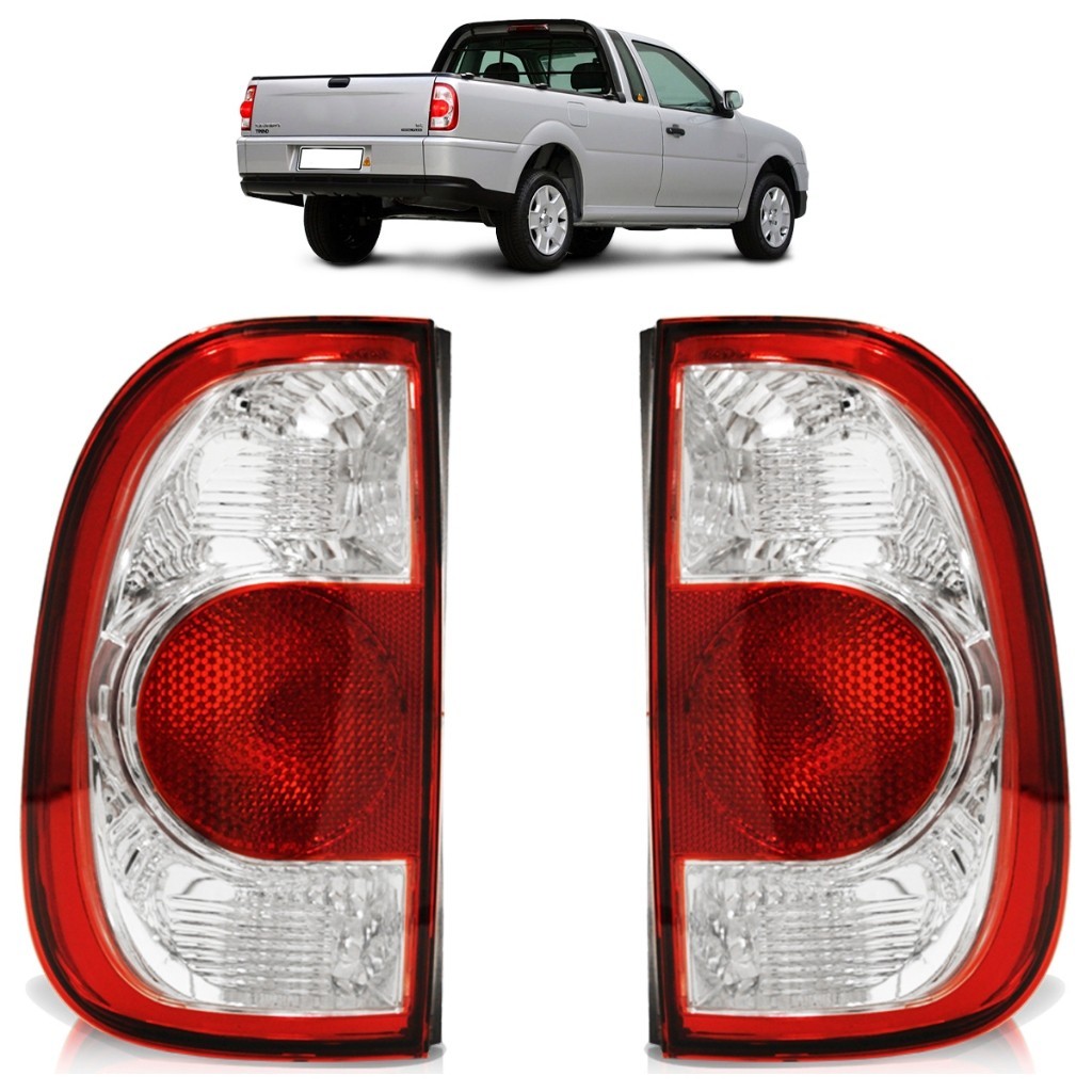 Lanterna Traseira Saveiro G4 2006 2007 2008 2009 2010 2011 Bicolor Lente Lisa Acrilico em Oferta na Shopee