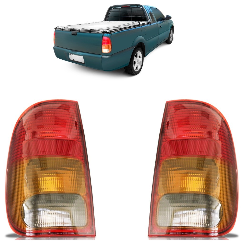 Lanterna Traseira Saveiro G2 1998 1999 Tricolor Lente Estriada Acrilico em Oferta na Shopee