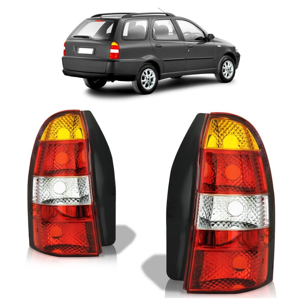Lanterna Traseira Palio Weekend 2001 2002 2003 2004 Tricolor Lente Lisa Acrilico em Oferta na Shopee