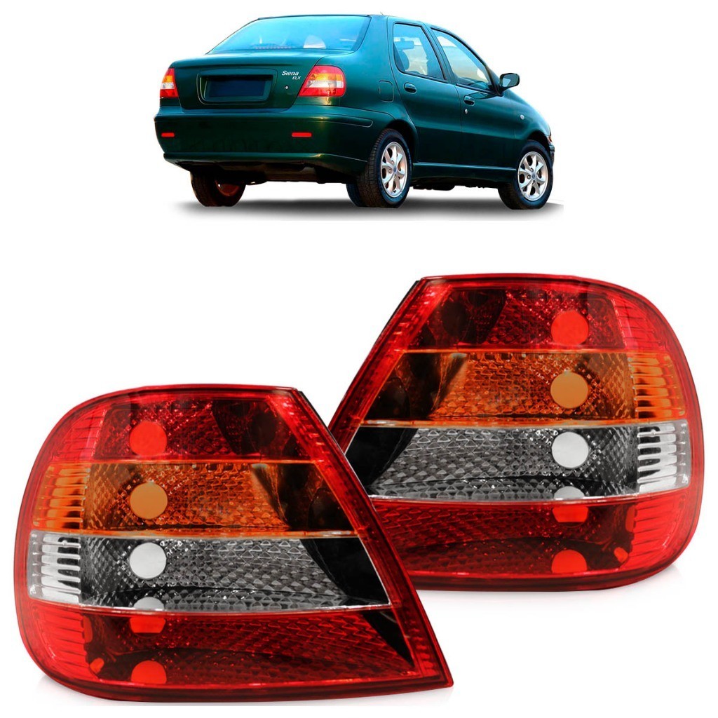 Lanterna Traseira Siena 2001 2002 2003 2004 Tricolor Lente Lisa Acrilico - Spare Parts and Accessories for Vehicles