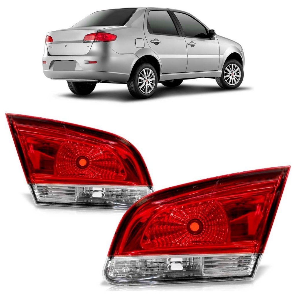 Lanterna Traseira Siena G4 2008 2009 2010 2011 Bicolor Porta Malas Lente Lisa Acrilico