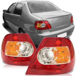 Lanterna Traseira Siena G3 2005 2006 2007 2008 2009 2010 2011 Bicolor Canto Carcaça Vermelha Lente Estriada em Oferta na Shopee