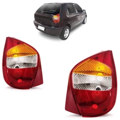 Lanterna Traseira Palio G2 2001 2002 2003 2004 2005 2006 Tricolor Lente Lisa Acrilico