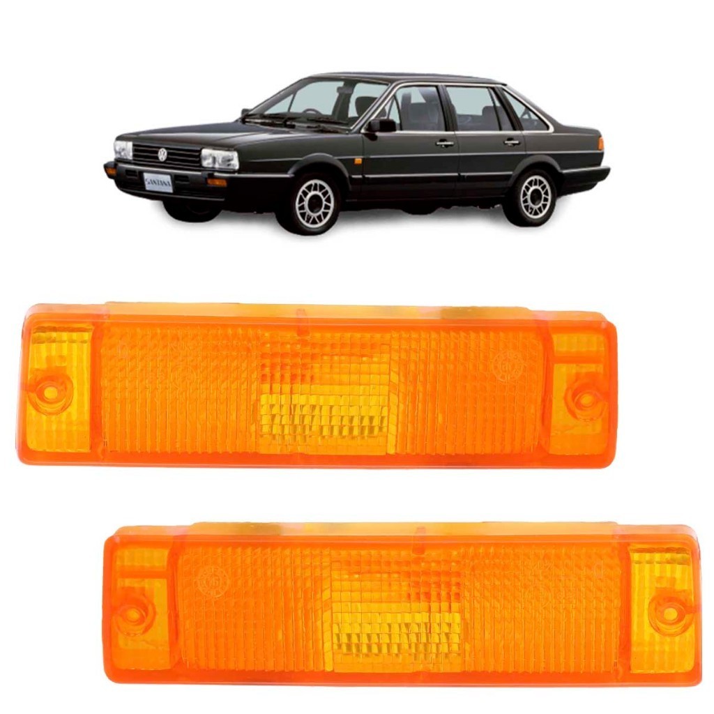 Lente Pisca Seta Lanterna Dianteira Santana 1987 1988 1989 1990 Âmbar Estriada Acrilico - Spare Parts and Accessories for Vehicles